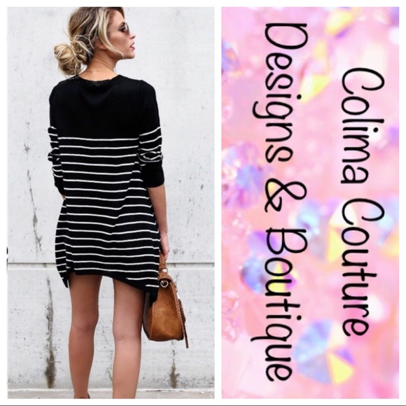 LAST ONE! Boyfriend Striped Asymmetrical Sweater - Picture 4 of 5